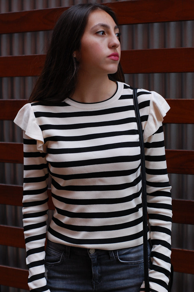 Striped shirt front