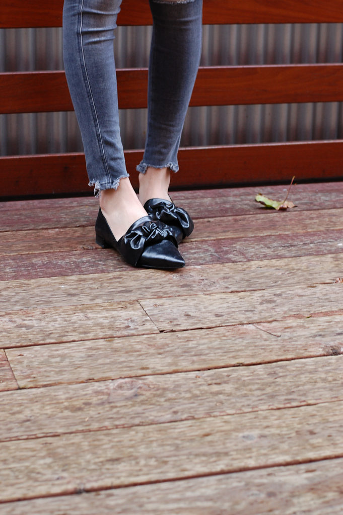 Zara black shoes with bow