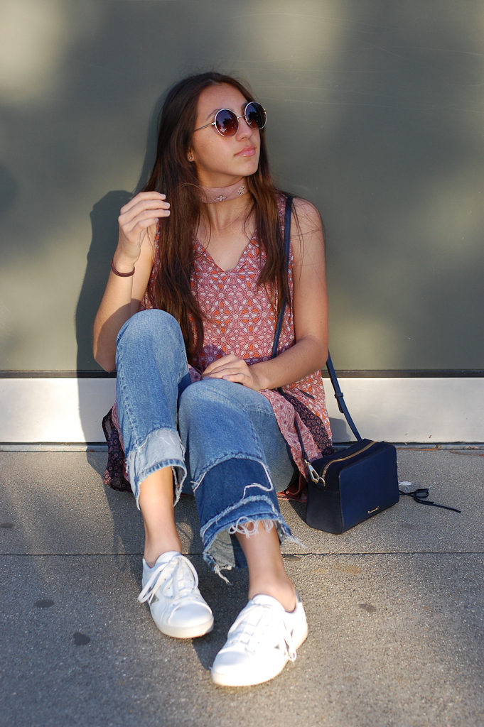 Layered dress over Jeans