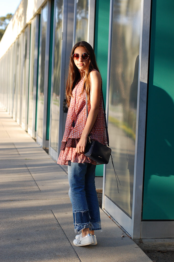 Layered dress over Jeans Full side